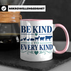 Vegan Tasse Be Kind To Every Kind | Tierschutz Spruch Kaffee – Rosa [farbe:rosa]