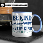 Vegan Tasse Be Kind To Every Kind | Tierschutz Spruch Kaffee – Blau [farbe:blau]