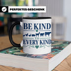 Vegan Tasse Be Kind To Every Kind | Tierschutz Spruch Kaffee – Schwarz [farbe:schwarz]