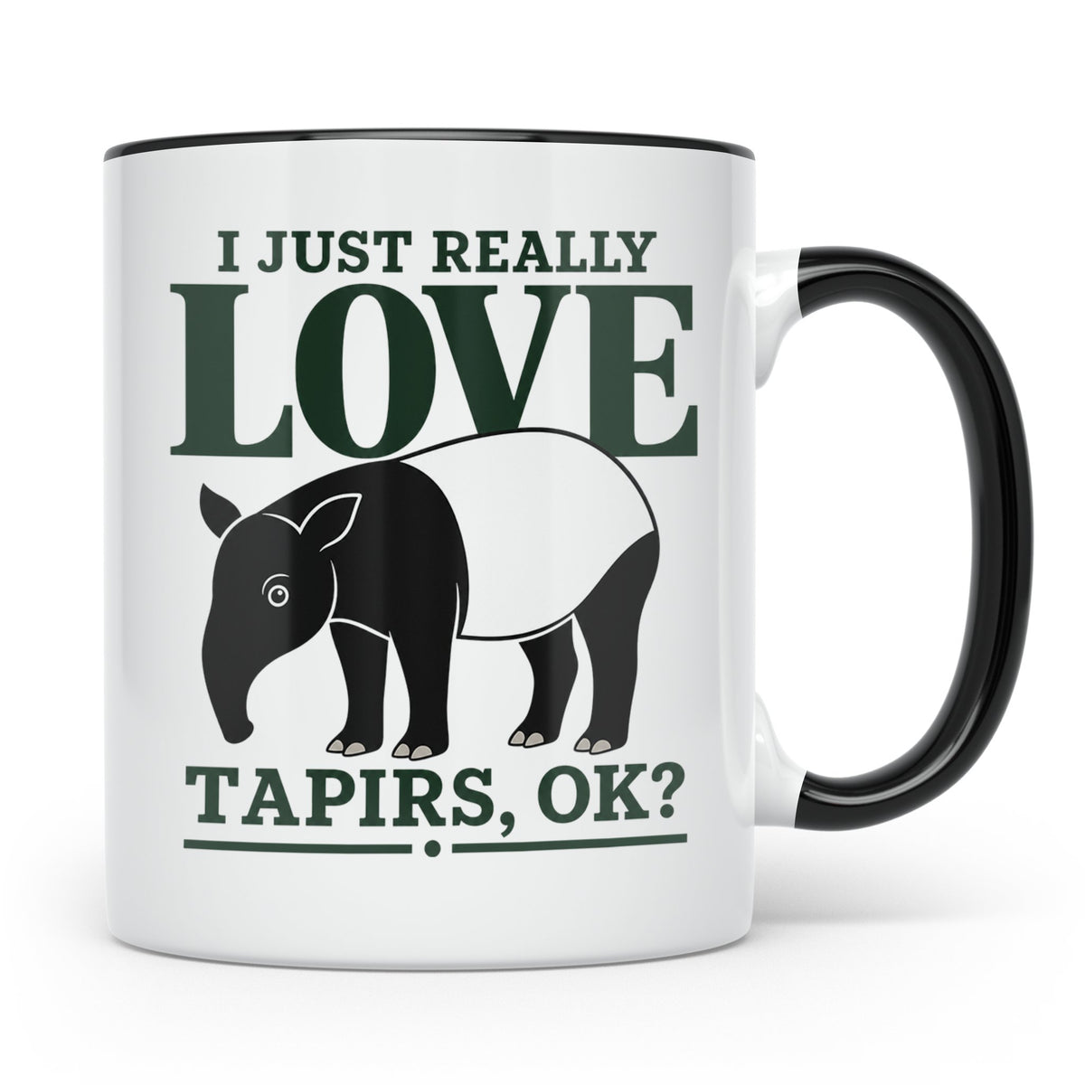 Tapir Tasse mit Spruch I just really love Tapirs, ok? Schabr – Schwarz [farbe:schwarz]