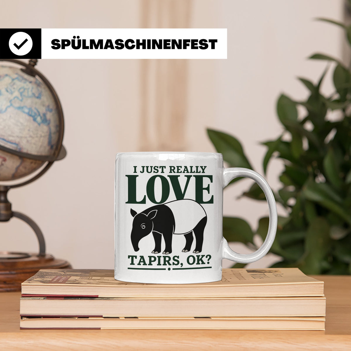 Tapir Tasse mit Spruch I just really love Tapirs, ok? Schabr – Weiß [farbe:weiß]