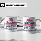 Mutter Tasse mit Spruch 'Hinter jedem glücklichen Kind', Ges – Weiß [farbe:weiß]