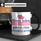 Mutter Tasse mit Spruch 'Hinter jedem glücklichen Kind', Ges – Schwarz [farbe:schwarz]