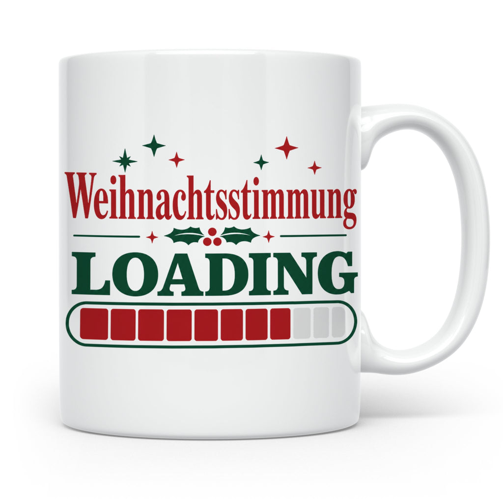 Weihnachtsstimmung Loading Tasse lustig für Gamer & Kollegen – Weiß [farbe:weiß]