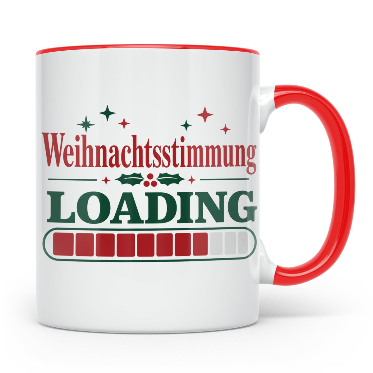Weihnachtsstimmung Loading Tasse lustig für Gamer & Kollegen – Rot [farbe:rot]