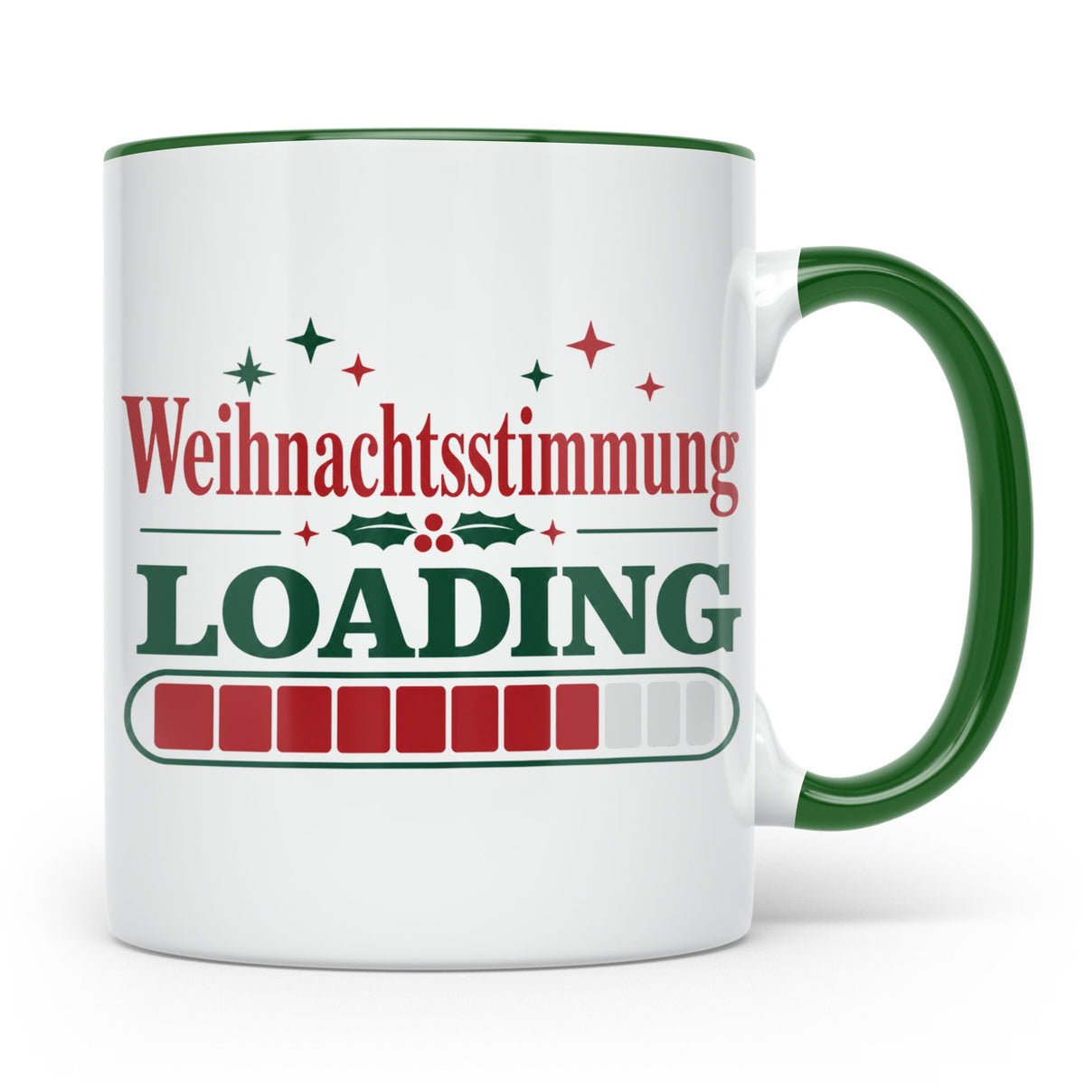 Weihnachtsstimmung Loading Tasse lustig für Gamer & Kollegen – Grün [farbe:grün]