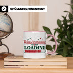 Weihnachtsstimmung Loading Tasse lustig für Gamer & Kollegen – Rosa [farbe:rosa]