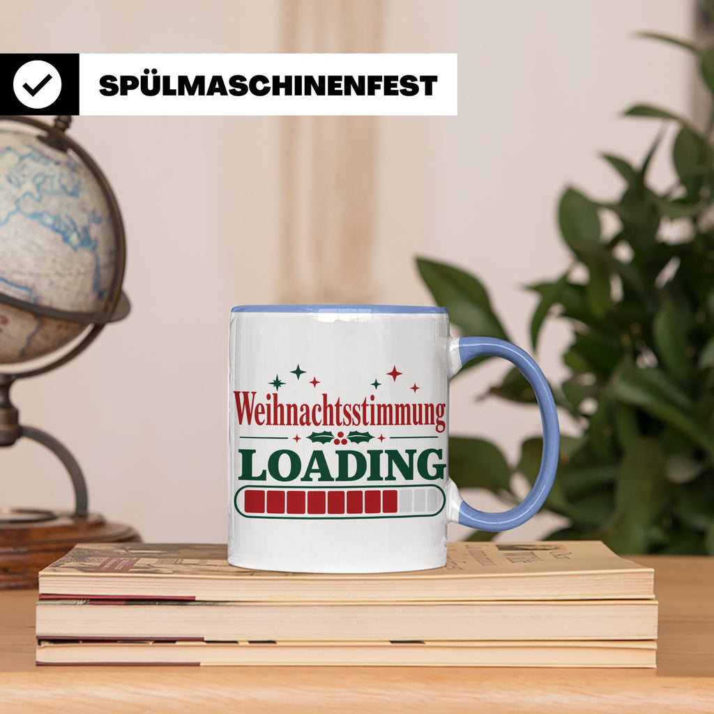 Weihnachtsstimmung Loading Tasse lustig für Gamer & Kollegen – Blau [farbe:blau]