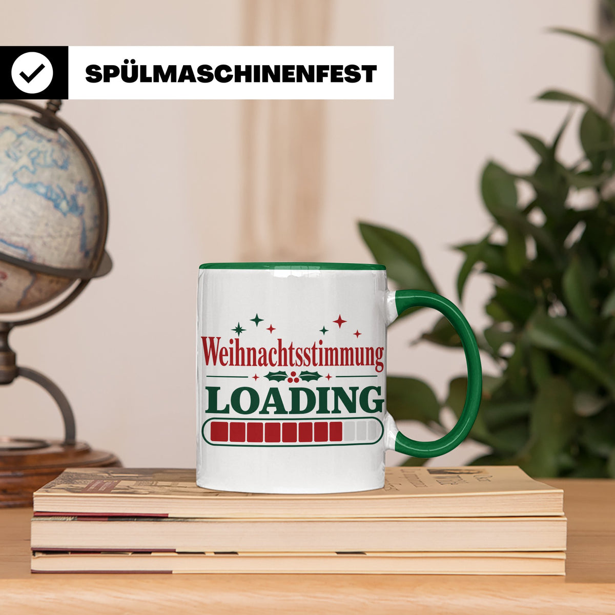 Weihnachtsstimmung Loading Tasse lustig für Gamer & Kollegen – Grün [farbe:grün]