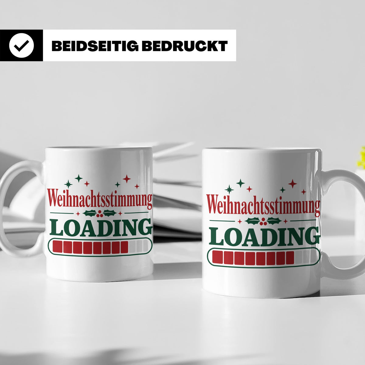 Weihnachtsstimmung Loading Tasse lustig für Gamer & Kollegen – Weiß [farbe:weiß]