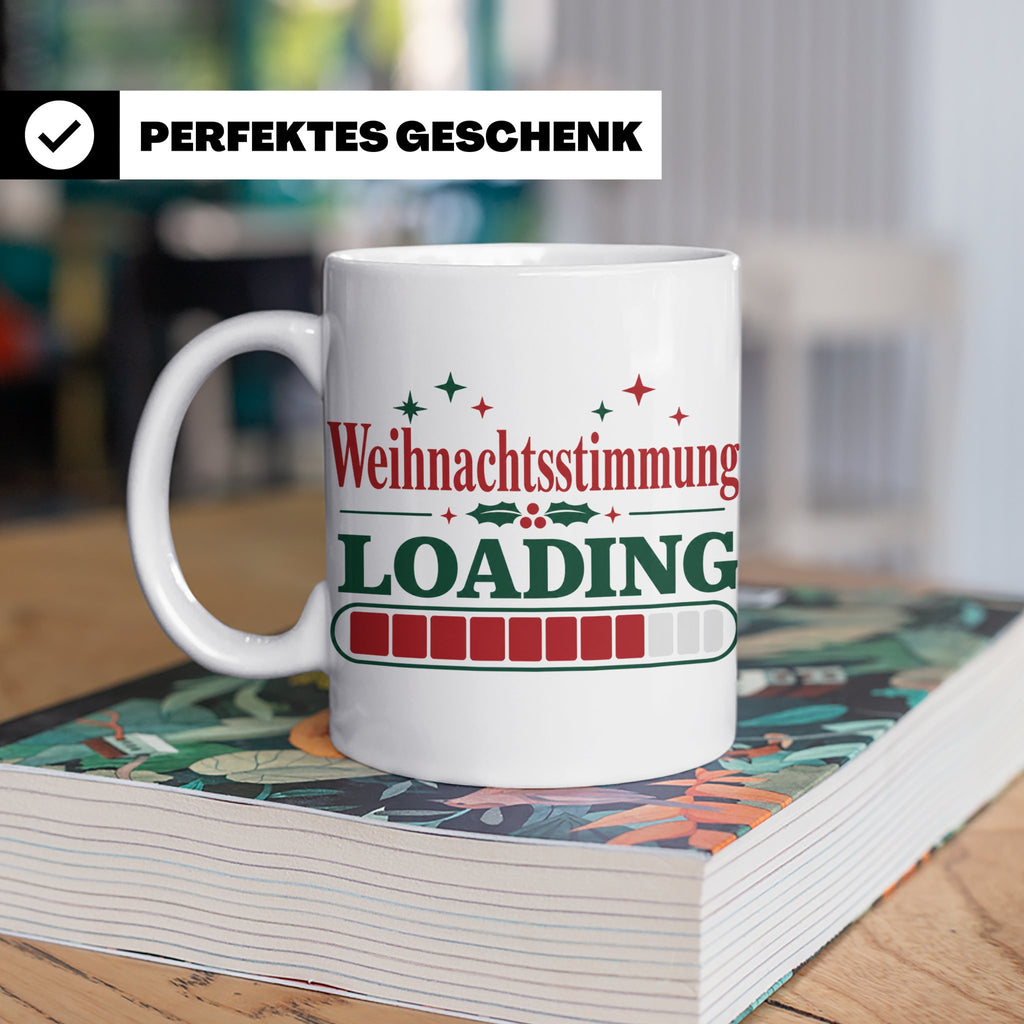 Weihnachtsstimmung Loading Tasse lustig für Gamer & Kollegen – Weiß [farbe:weiß]