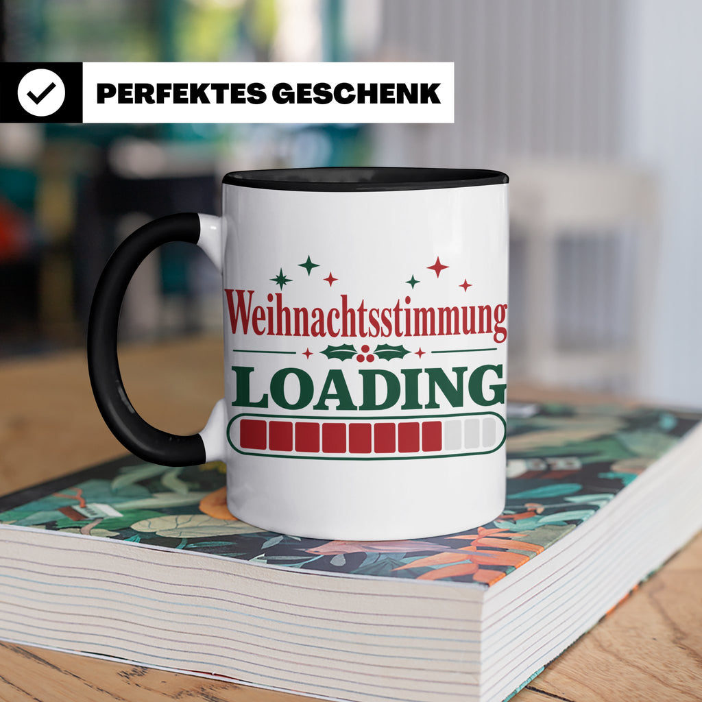 Weihnachtsstimmung Loading Tasse lustig für Gamer & Kollegen – Schwarz [farbe:schwarz]