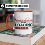 Weihnachtsstimmung Loading Tasse lustig für Gamer & Kollegen – Rot [farbe:rot]