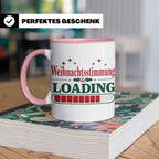 Weihnachtsstimmung Loading Tasse lustig für Gamer & Kollegen – Rosa [farbe:rosa]