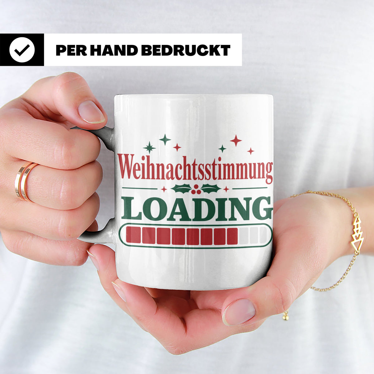 Weihnachtsstimmung Loading Tasse lustig für Gamer & Kollegen – Weiß [farbe:weiß]