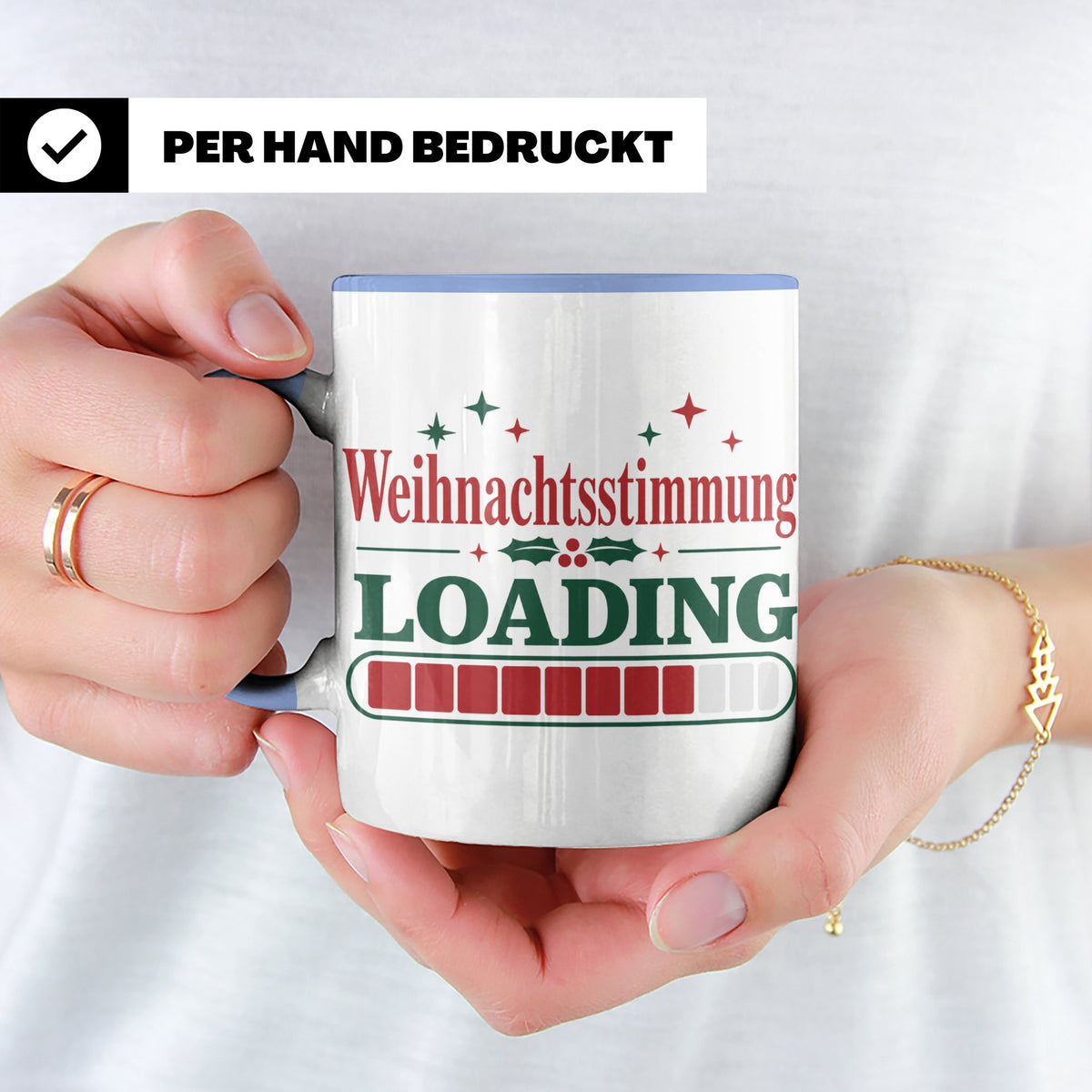 Weihnachtsstimmung Loading Tasse lustig für Gamer & Kollegen – Blau [farbe:blau]