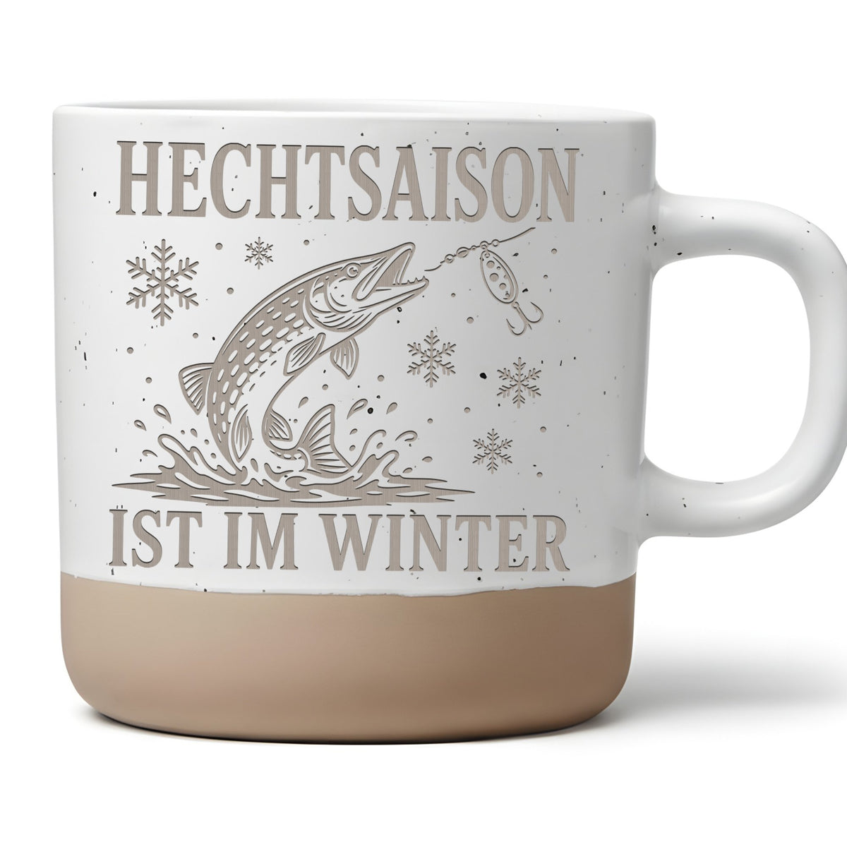 Hechtsaison ist im Winter Tasse - Geschenk für Hechtangler, Raubfischa – Bild 1