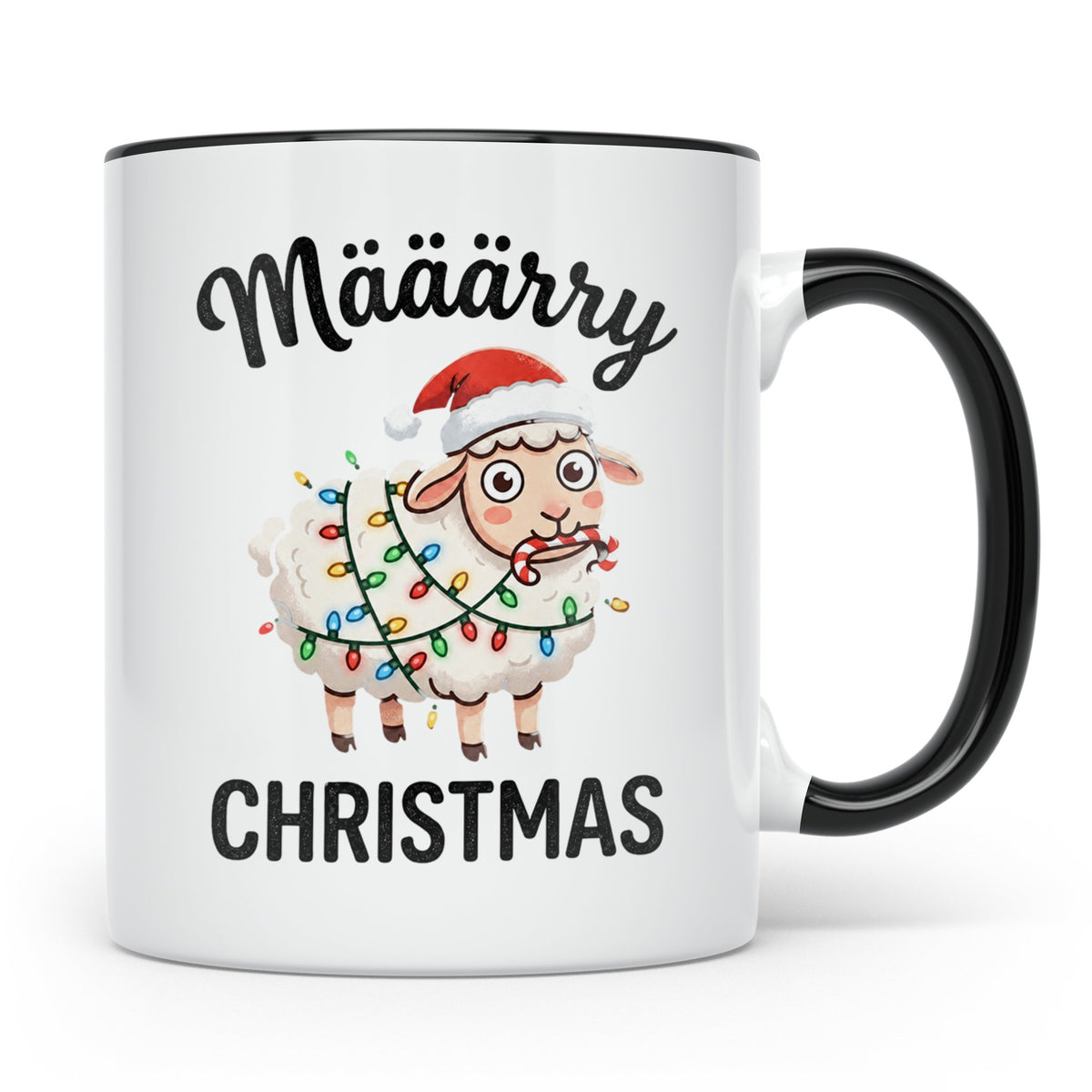 Määärry Christmas Schaf Tasse lustig, Geschenkidee für Schäf – Schwarz [farbe:schwarz]