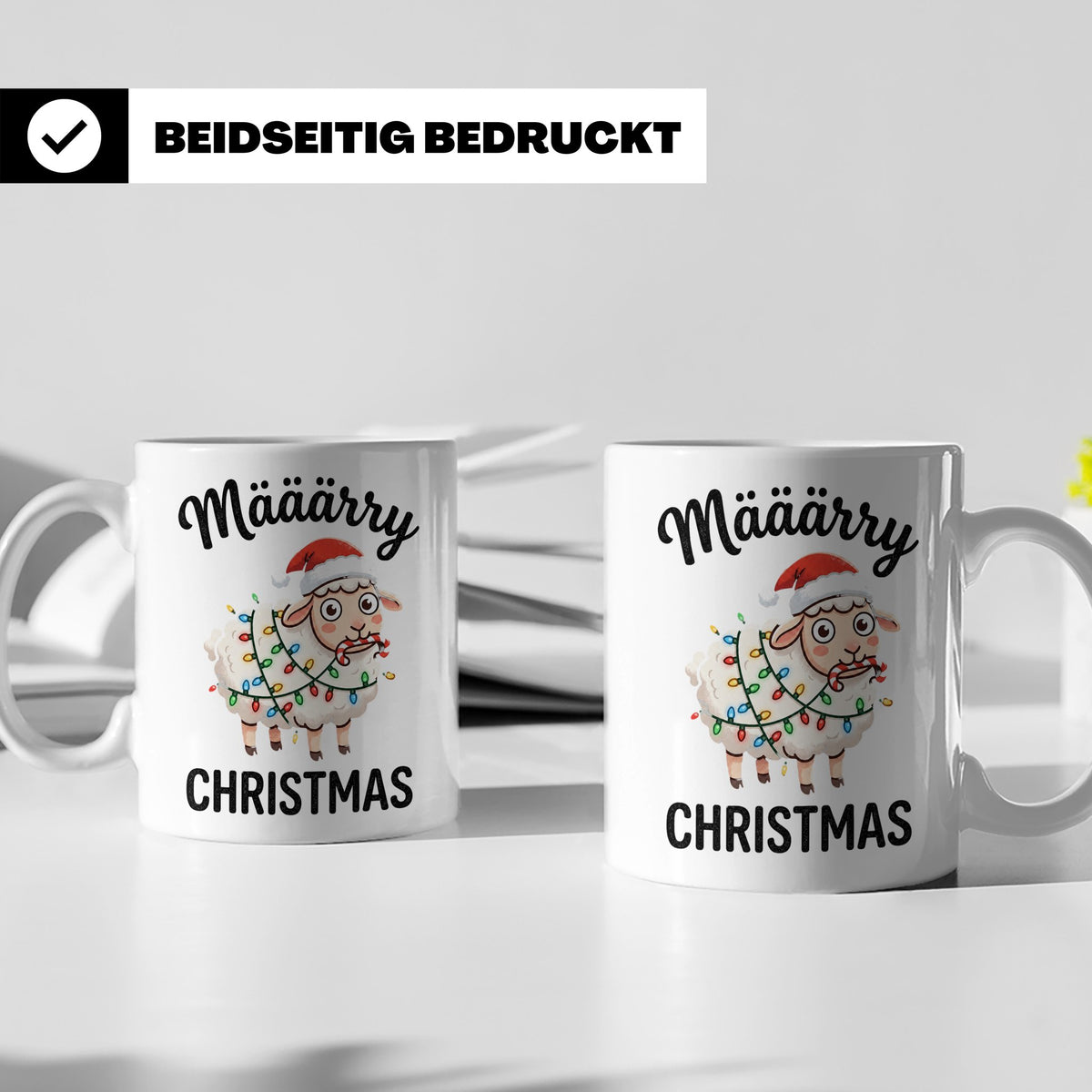 Määärry Christmas Schaf Tasse lustig, Geschenkidee für Schäf – Weiß [farbe:weiß]