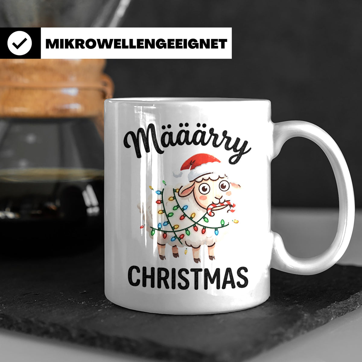 Määärry Christmas Schaf Tasse lustig, Geschenkidee für Schäf – Weiß [farbe:weiß]