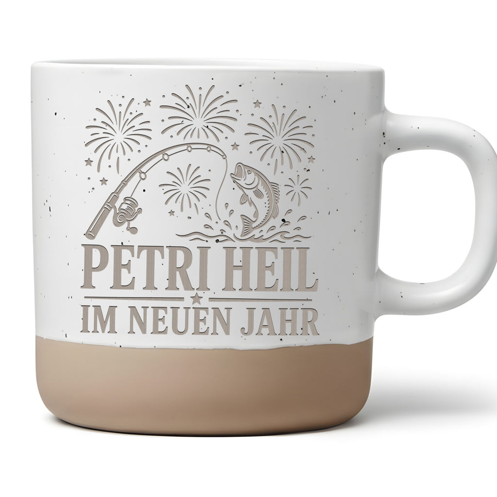 Petri Heil im neuen Jahr Tasse - Angler Geschenk für Papa & Opa zu Sil – Bild 1