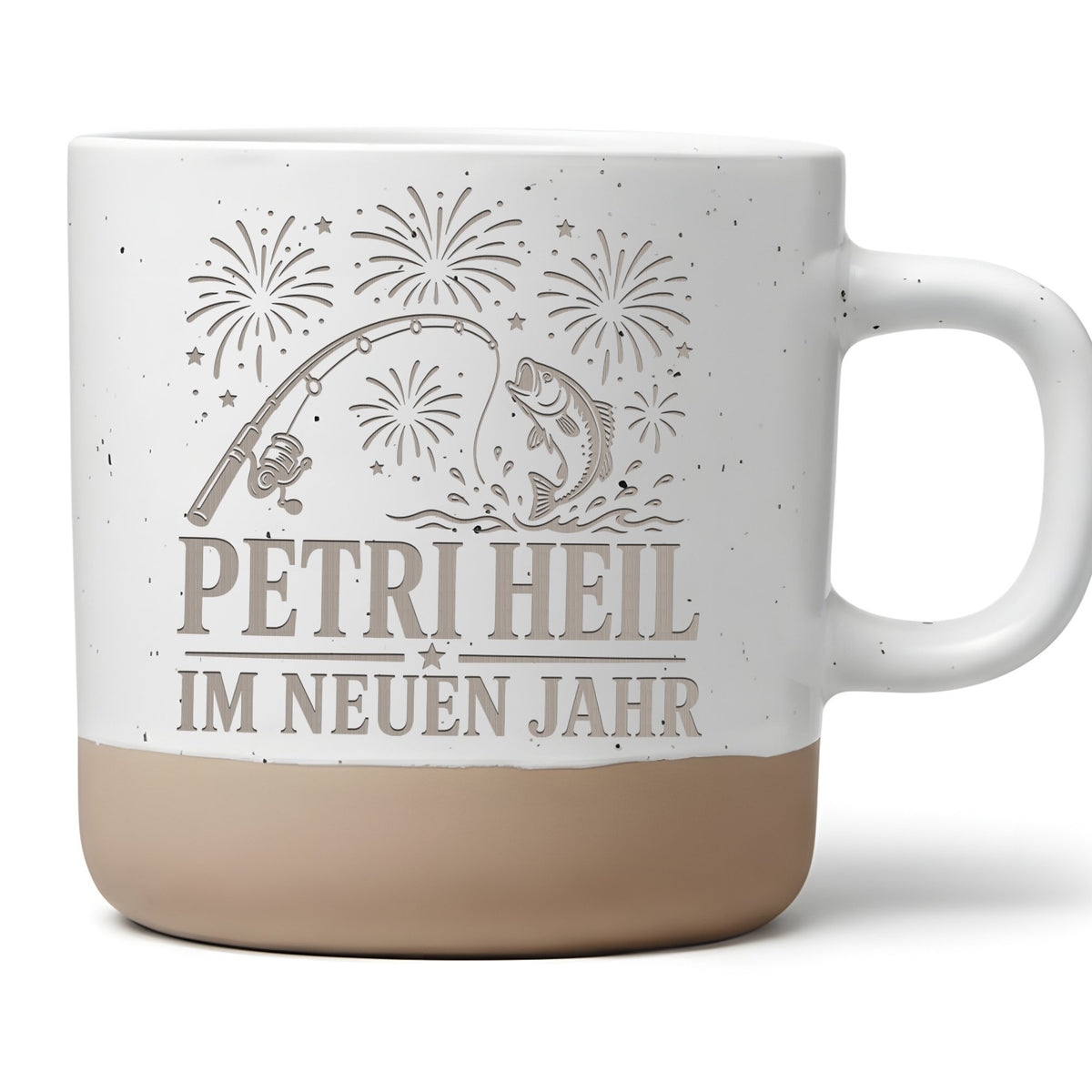 Petri Heil im neuen Jahr Tasse - Angler Geschenk für Papa & Opa zu Sil – Bild 1