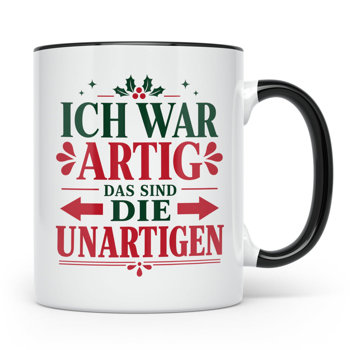 Lustige Tasse Ich war Artig die Anderen Unartig, Wichtelgesc – Schwarz [farbe:schwarz]
