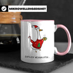 Gans Tasse Weihnachten Lustig mit Spruch Endlich Weihnachten – Rosa [farbe:rosa]