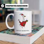 Gans Tasse Weihnachten Lustig mit Spruch Endlich Weihnachten – Weiß [farbe:weiß]