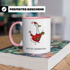Gans Tasse Weihnachten Lustig mit Spruch Endlich Weihnachten – Rosa [farbe:rosa]