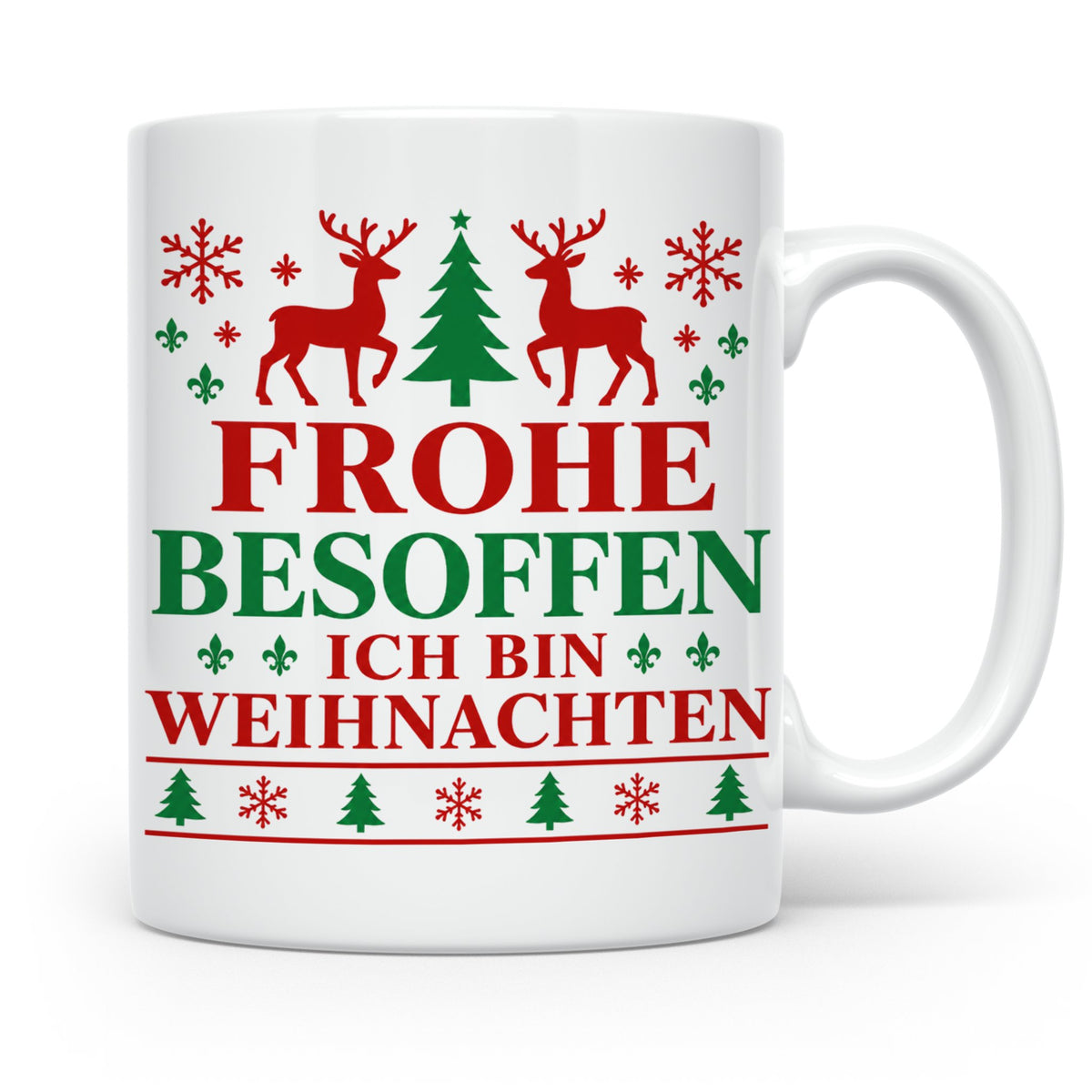 Frohe Besoffen Tasse lustiger Spruch Ugly Christmas Design G – Weiß [farbe:weiß]