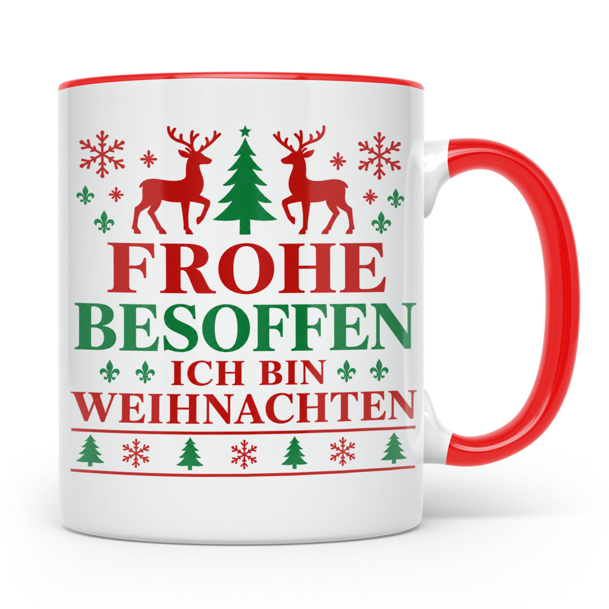 Frohe Besoffen Tasse lustiger Spruch Ugly Christmas Design G – Rot [farbe:rot]