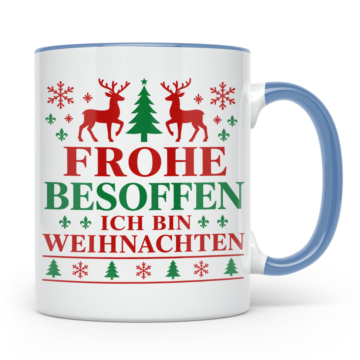 Frohe Besoffen Tasse lustiger Spruch Ugly Christmas Design G – Blau [farbe:blau]