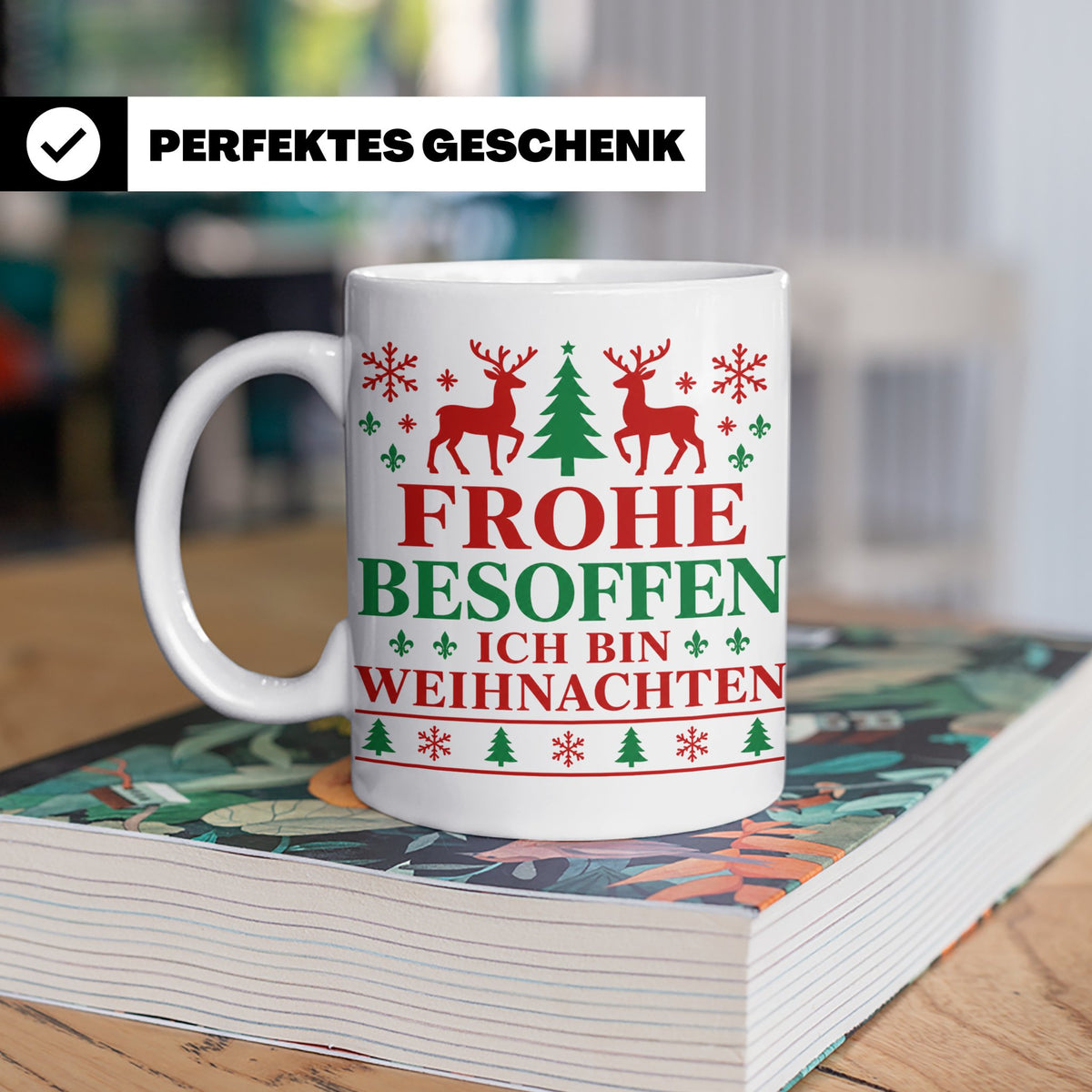 Frohe Besoffen Tasse lustiger Spruch Ugly Christmas Design G – Weiß [farbe:weiß]