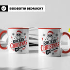 Rockin' Christmas Tasse mit coolem Weihnachtsmann & E-Gitarr – Rot [farbe:rot]