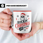 Rockin' Christmas Tasse mit coolem Weihnachtsmann & E-Gitarr – Rot [farbe:rot]
