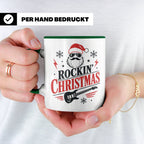 Rockin' Christmas Tasse mit coolem Weihnachtsmann & E-Gitarr – Grün [farbe:grün]