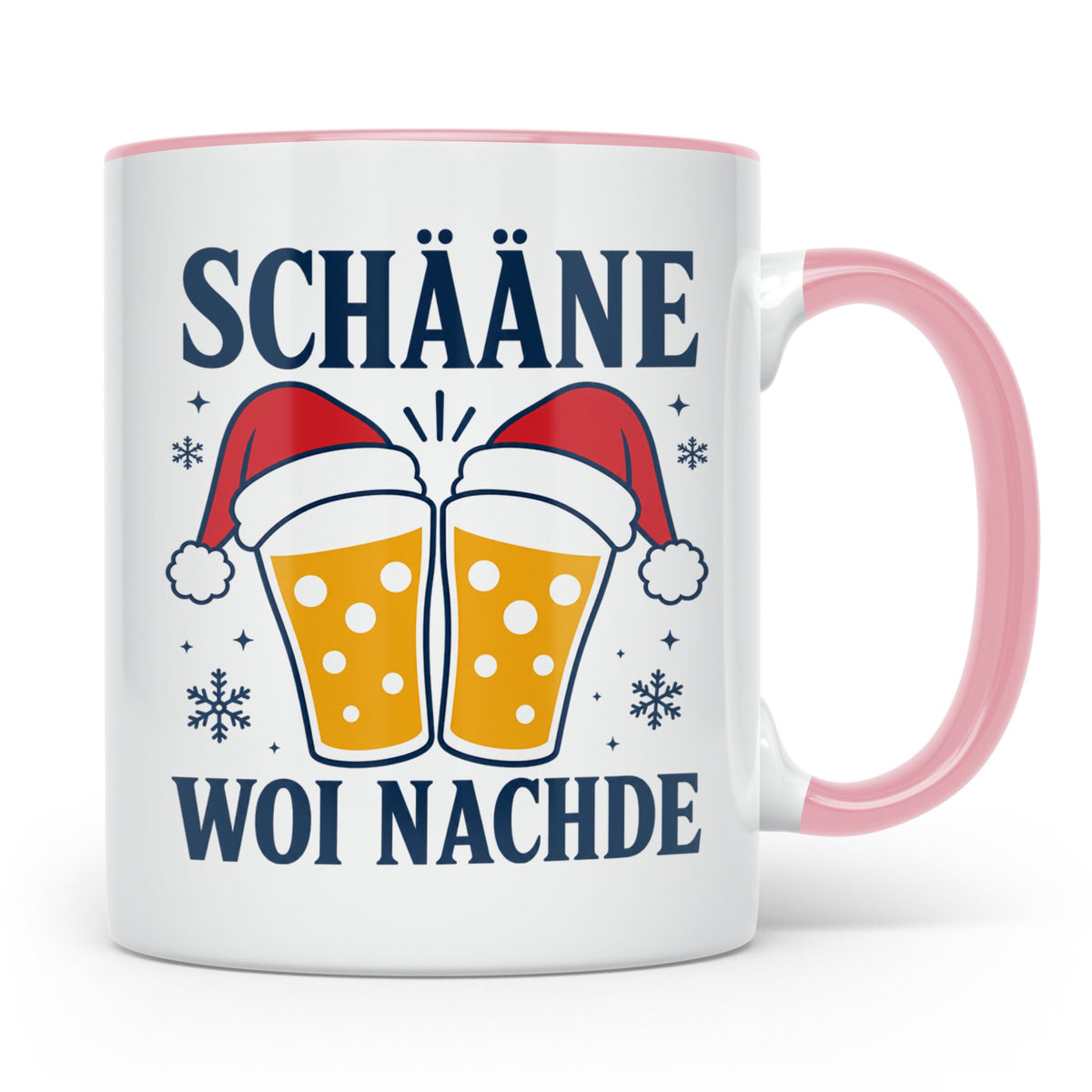 Schääne Woi Nachde Tasse Pfälzer Dialekt Weihnachten Bier Sp – Rosa [farbe:rosa]