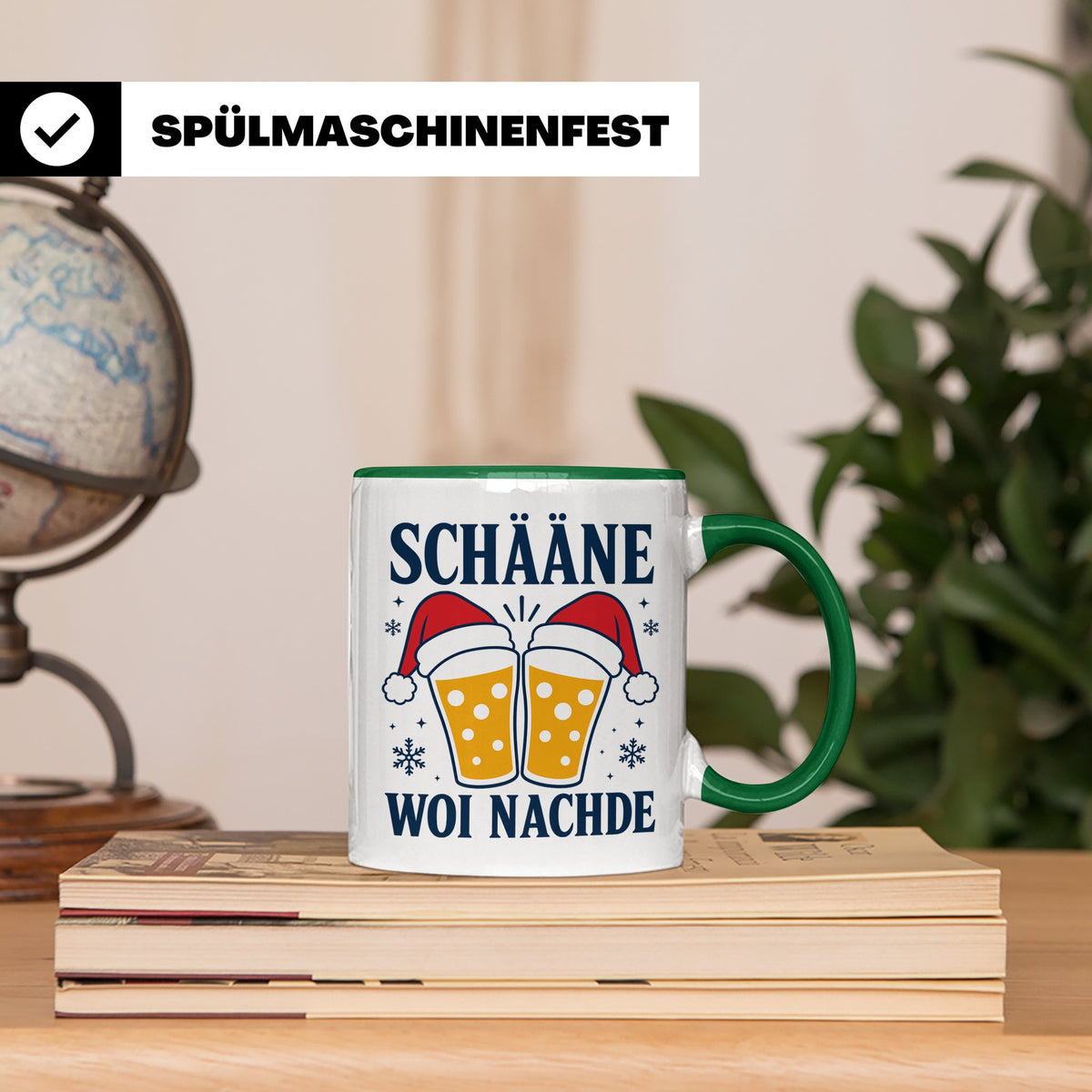 Schääne Woi Nachde Tasse Pfälzer Dialekt Weihnachten Bier Sp – Grün [farbe:grün]