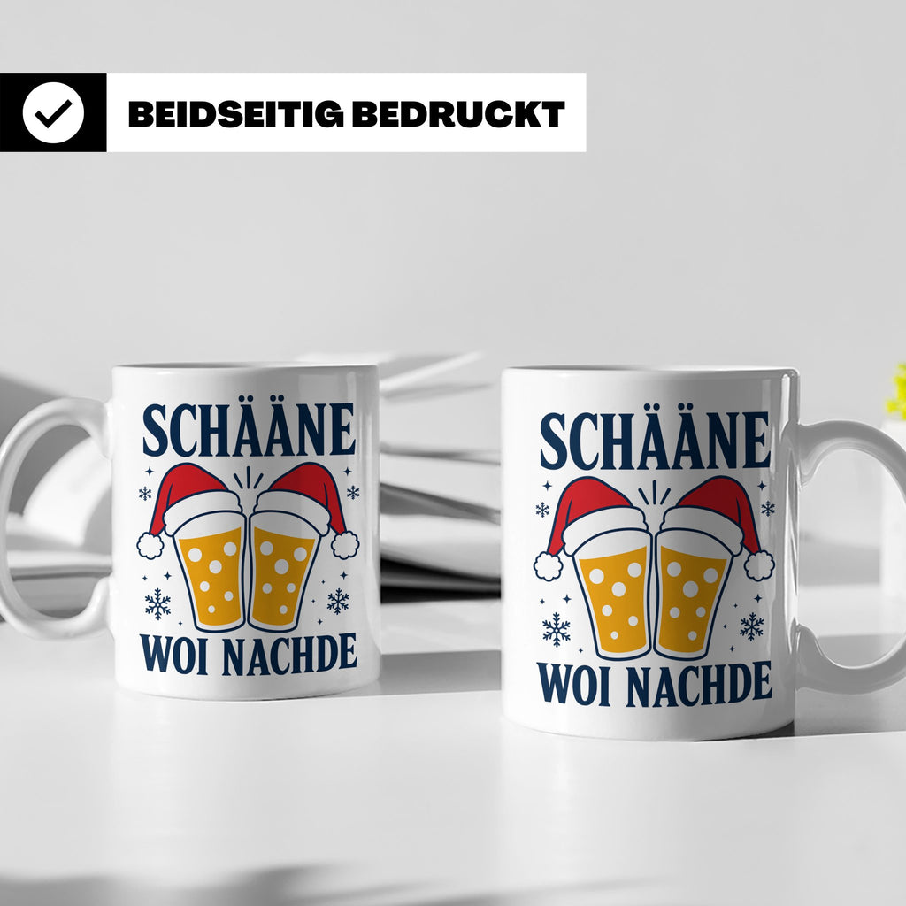 Schääne Woi Nachde Tasse Pfälzer Dialekt Weihnachten Bier Sp – Weiß [farbe:weiß]