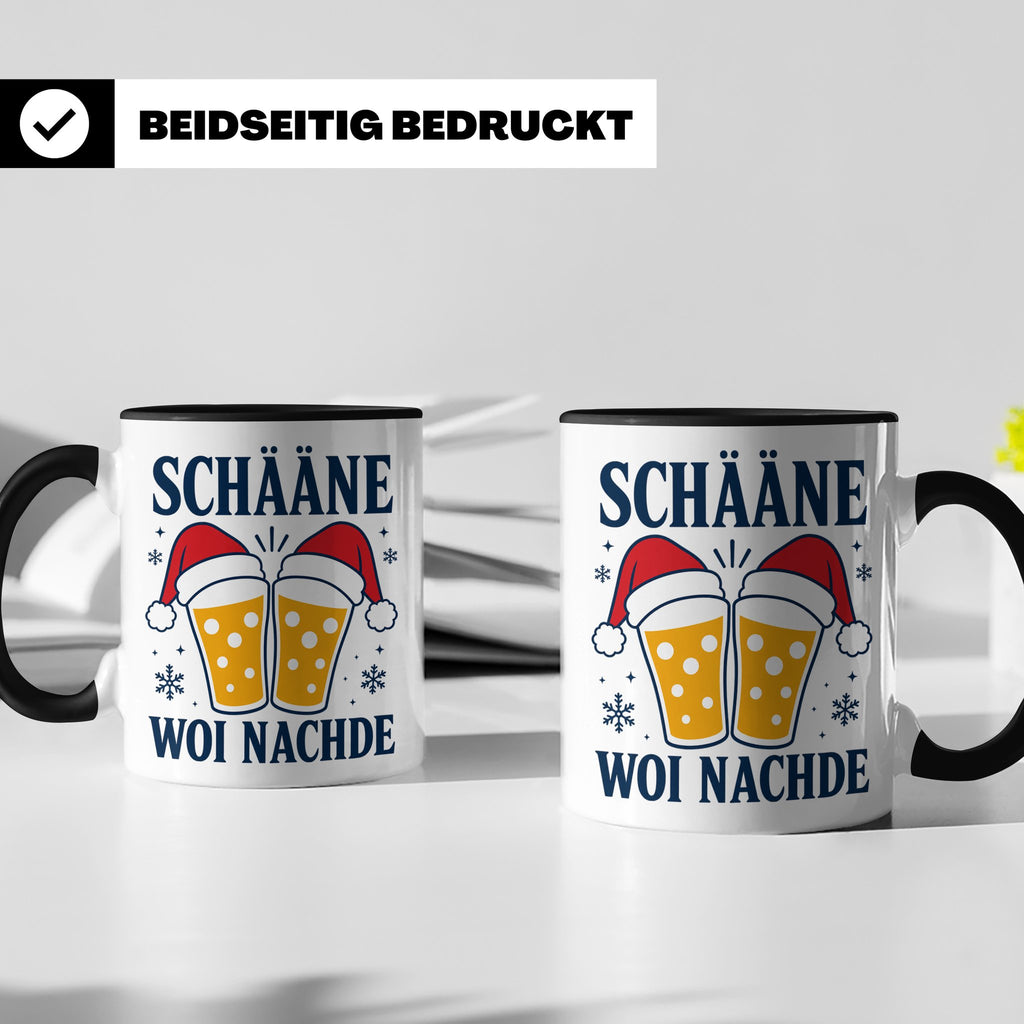 Schääne Woi Nachde Tasse Pfälzer Dialekt Weihnachten Bier Sp – Schwarz [farbe:schwarz]