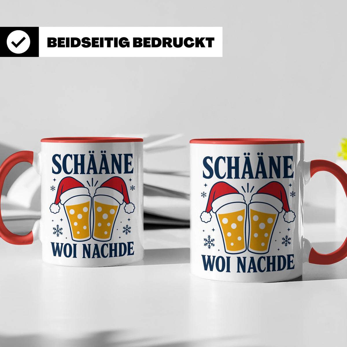 Schääne Woi Nachde Tasse Pfälzer Dialekt Weihnachten Bier Sp – Rot [farbe:rot]