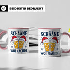 Schääne Woi Nachde Tasse Pfälzer Dialekt Weihnachten Bier Sp – Rosa [farbe:rosa]