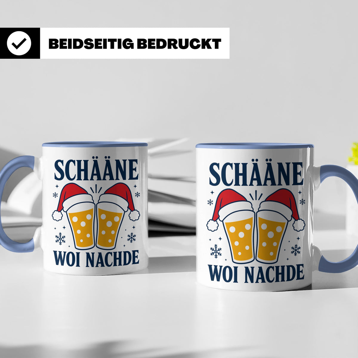 Schääne Woi Nachde Tasse Pfälzer Dialekt Weihnachten Bier Sp – Blau [farbe:blau]