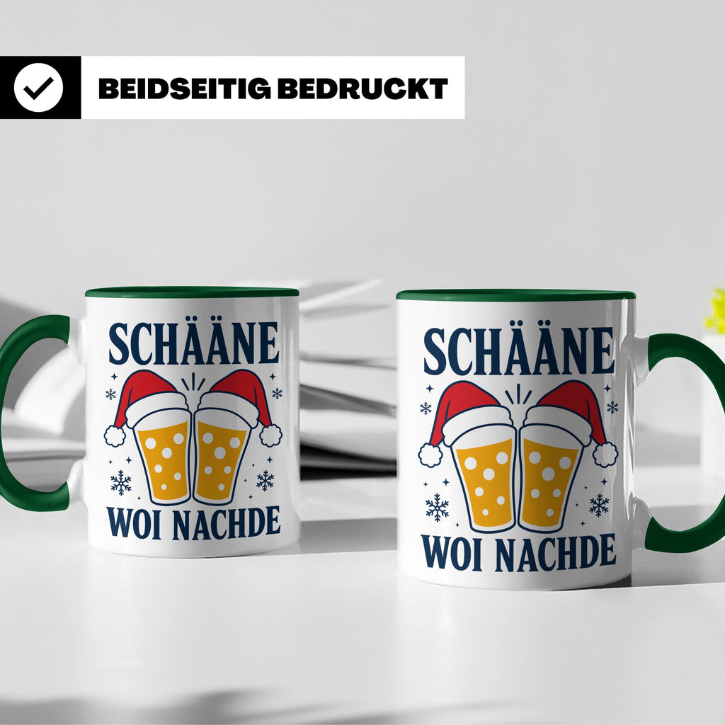 Schääne Woi Nachde Tasse Pfälzer Dialekt Weihnachten Bier Sp – Grün [farbe:grün]