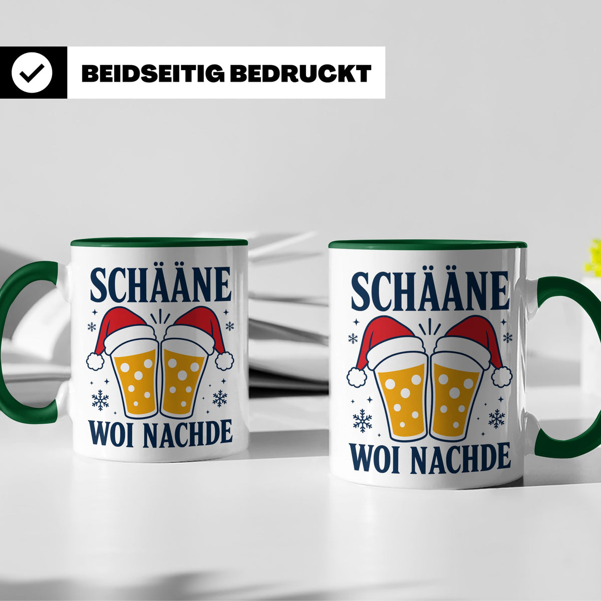 Schääne Woi Nachde Tasse Pfälzer Dialekt Weihnachten Bier Sp – Grün [farbe:grün]