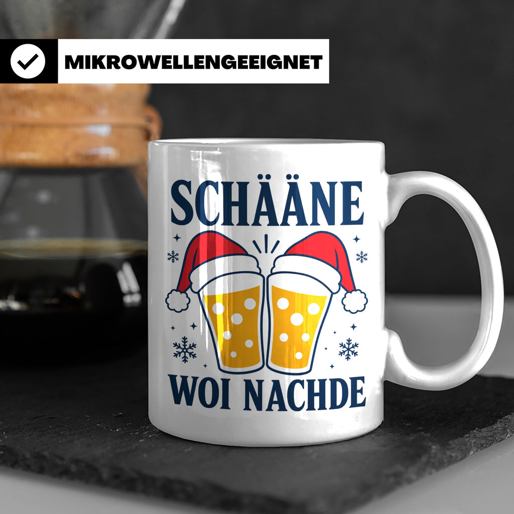 Schääne Woi Nachde Tasse Pfälzer Dialekt Weihnachten Bier Sp – Weiß [farbe:weiß]