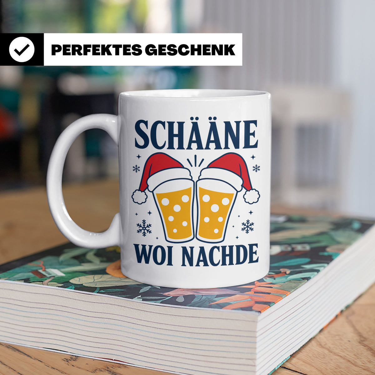 Schääne Woi Nachde Tasse Pfälzer Dialekt Weihnachten Bier Sp – Weiß [farbe:weiß]