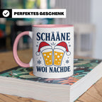 Schääne Woi Nachde Tasse Pfälzer Dialekt Weihnachten Bier Sp – Rosa [farbe:rosa]