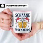 Schääne Woi Nachde Tasse Pfälzer Dialekt Weihnachten Bier Sp – Rosa [farbe:rosa]